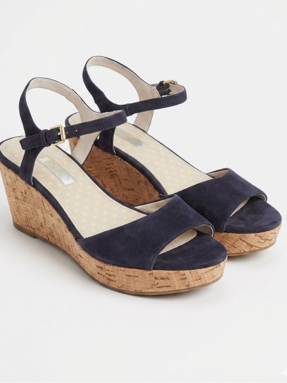 Boden suede leather ankle strap wedge sandals size EU 37 6-6.5